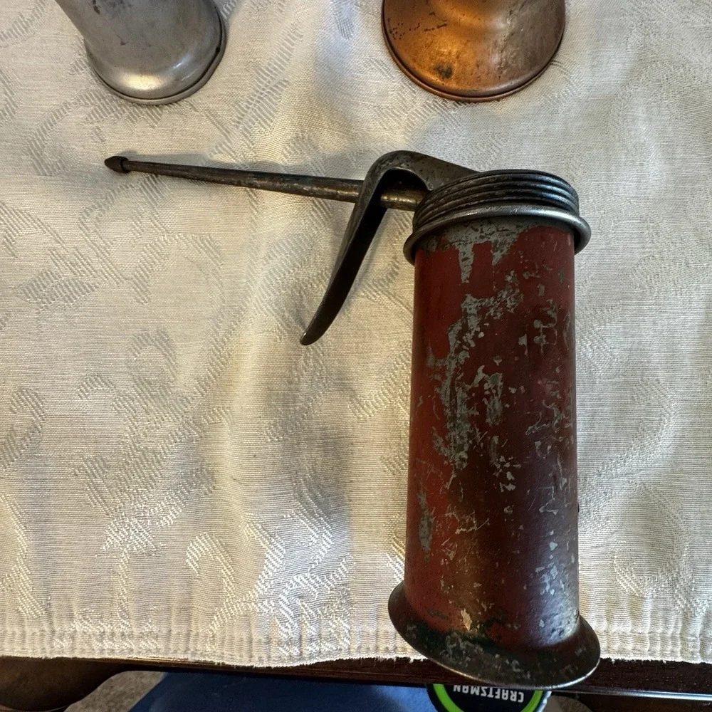 3 Vintage EAGLE- Eaglet 58 Oil Pump Oiler Can Copper Finish Made In USA & Others
